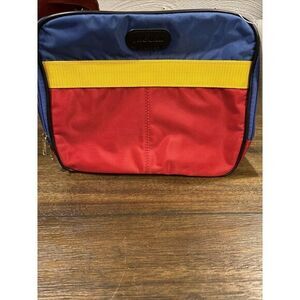 Vintage 90's Jaguar Carry On / Toiletries Bag Red Yellow Blue New With Tags Rare